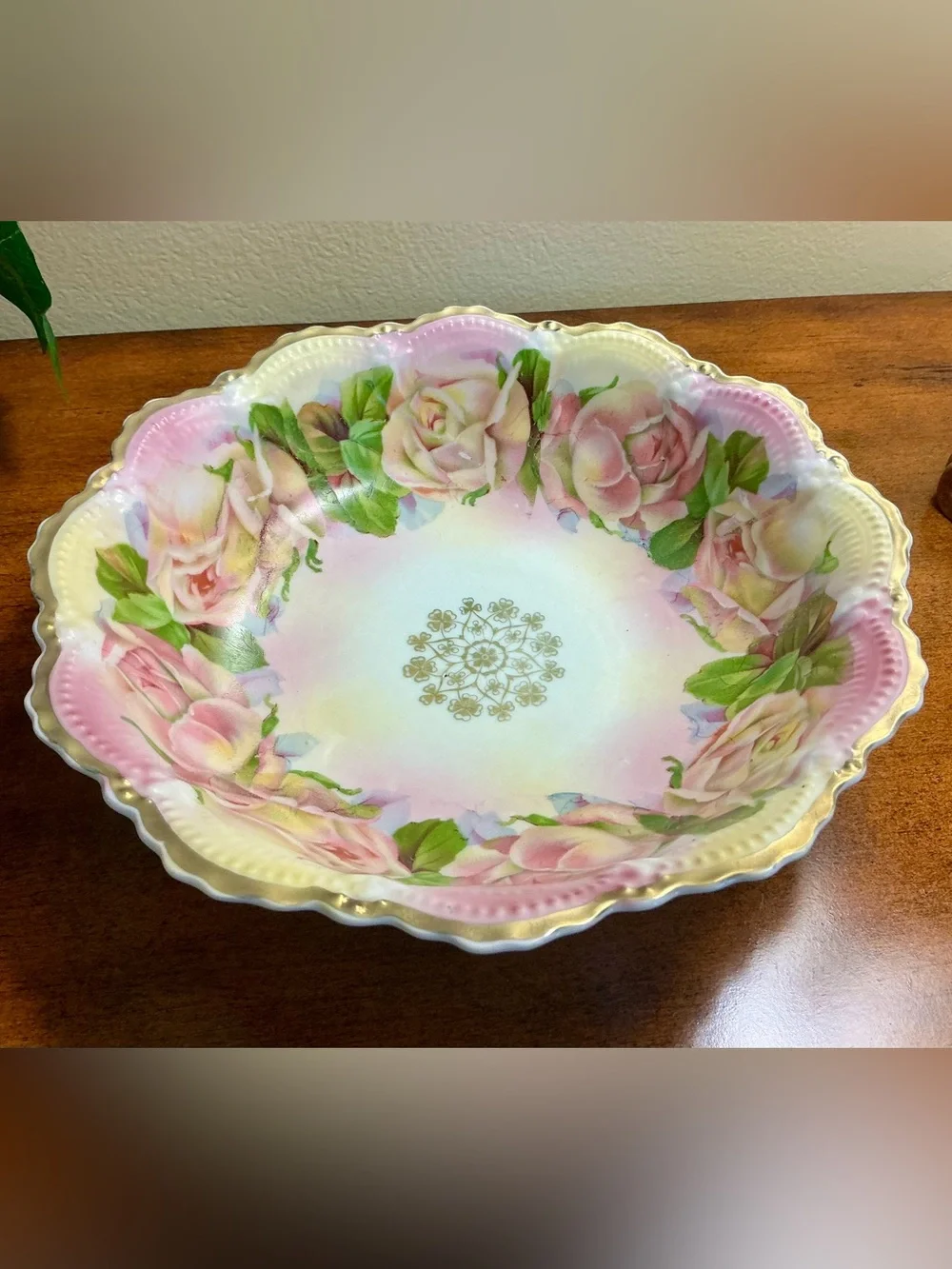 Antique German Porcelain Serving Bowl Produced by Leuchtenburg